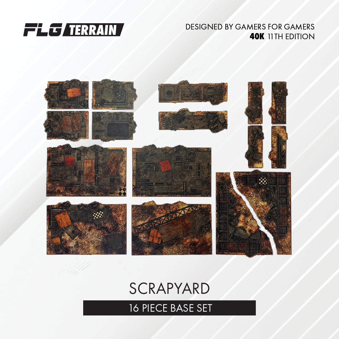 Scrapyard 11th Edition full color MDF terrain base footprints and layouts