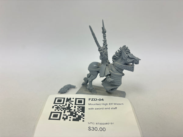 Mounted High Elf Wizard with sword and staff FZD-04
