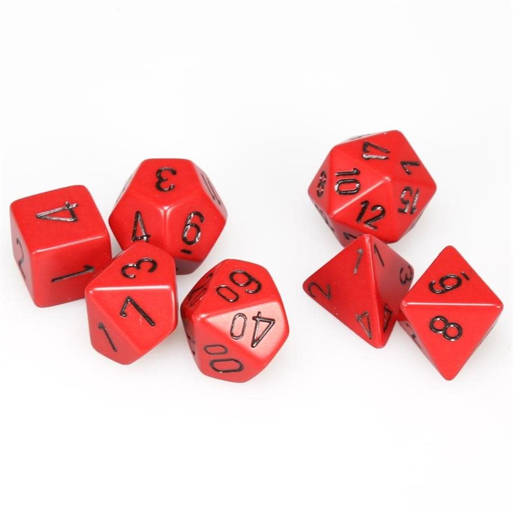 Chessex: Opaque Red/Black Polyhedral 7-Die Set | Frontline Gaming