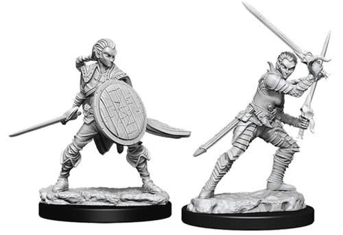 D&D NMM W06 Elf Fighter Female unpainted miniature