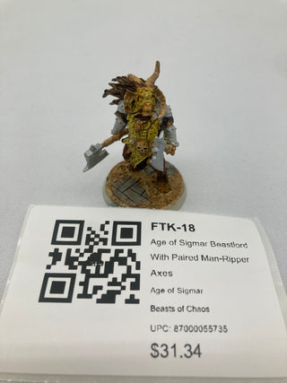 Age of Sigmar Beastlord With Paired Man-Ripper Axes FTK-18