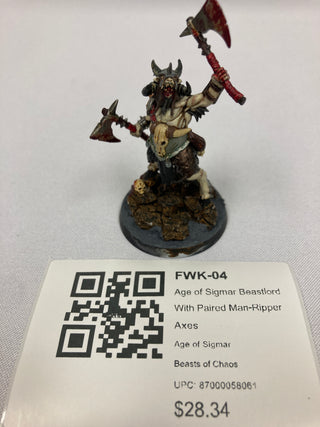 Age of Sigmar Beastlord With Paired Man-Ripper Axes FWK-04