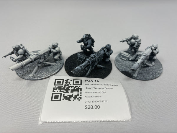 Warhammer 40,000 Cadian Heavy Weapon Squad FOX-14