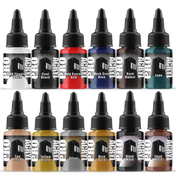Monument Hobbies - Pro Acryl Starter Paint  & Brush Set