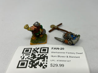 Warhammer Fantasy Dwarf Horn Blower & Standard FAN-20