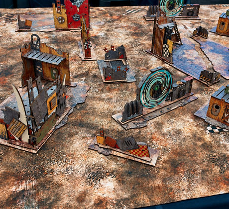 Dakka City Premium Series full color terrain in a tabletop gaming scene