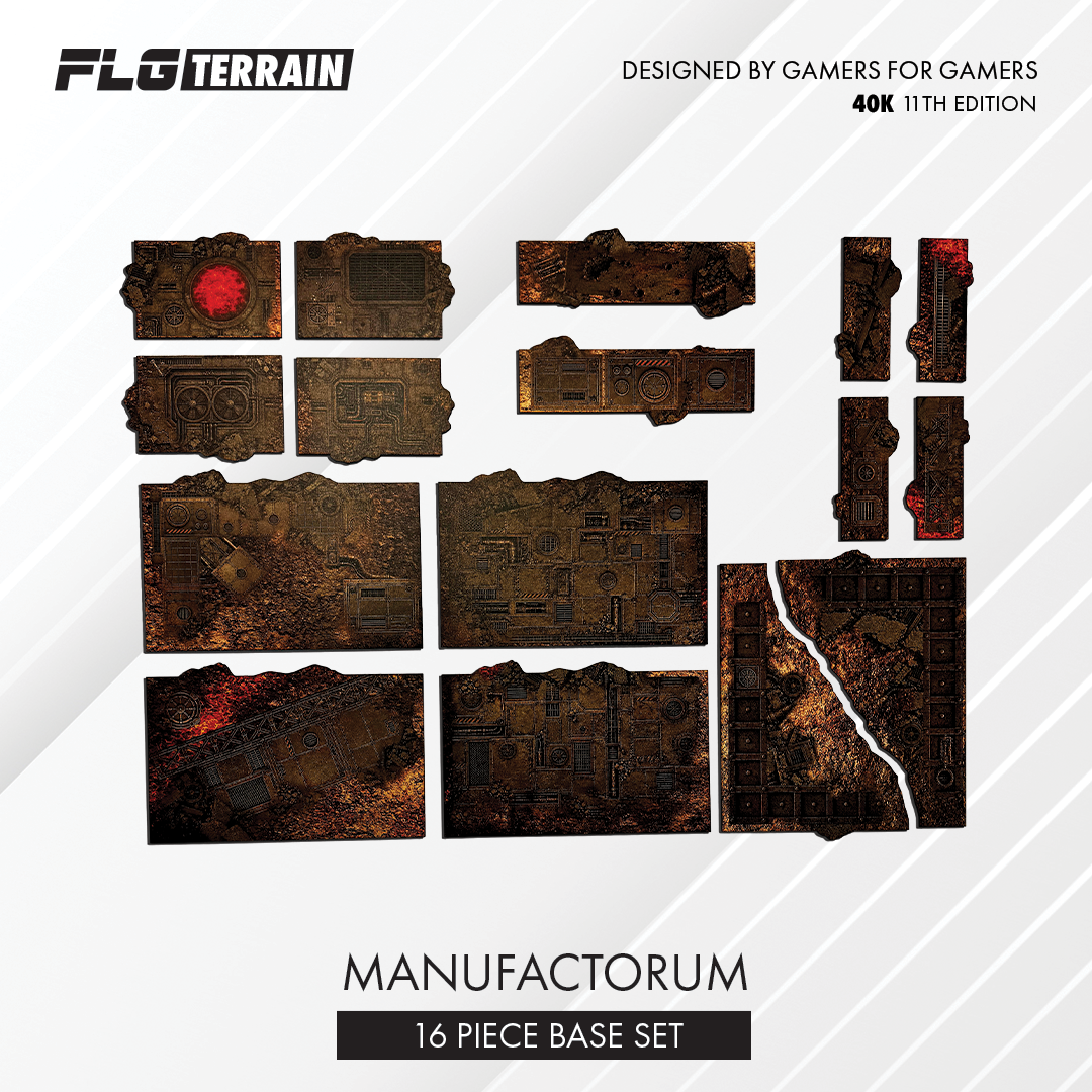 FLG Terrain: 11th Full Color Terrain Bases - Manufactorum