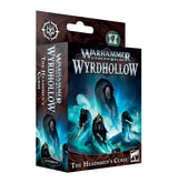Box for Warhammer Underworlds: The Headsmen’s Curse expansion, shown from the front and left spine. Dark artwork depicts hooded ghostly figures in swirling blue-green mist; the front reads “Warhammer Underworlds Wyrdhollow” and “The Headsmen’s Curse.”