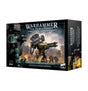 Warhammer: The Horus Heresy model kit box shown at an angle, with a green armored walker on the left and a yellow, gun-mounted Deredeo Dreadnought amid a fiery battle scene. The front reads “DERedeo DREADNOUGHT” and “ANVILUS CONFIGURATION”; the side panel shows vertical product lettering and more artwork.
