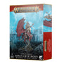 Box for one Stormcast Eternals miniature, showing an armored figure riding a red, winged dragon against a blue ruined-city backdrop; the side panel repeats the artwork. The front reads “WARHAMMER AGE OF SIGMAR,” “IONUS CRYPTBORN,” and “WARDEN OF LOST SOULS.”