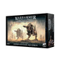 Black Warhammer kit box shown from the front and right side, with artwork of two armed, bronze-and-dark-green bipedal walkers crossing a dusty battlefield. The front reads “WARHAMMER THE HORUS HERESY” and “HERMES SENTINEL SQUADRON.”