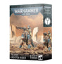 Angled Warhammer 40,000 box showing artwork of a green-skinned rider on a blue-gray, armored Krootox carrying a large gun. The front reads “T’AU EMPIRE” and “KROOTOX RIDER”; the side panel repeats the artwork and shows a circular emblem.