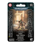 Front of a Warhammer 40,000 blister-card package showing a green and brown Kroot warrior miniature pointing while standing on rocky terrain. The package reads “T’AU EMPIRE” and “KROOT TRAIL SHAPER.”