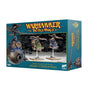 Teal Warhammer box showing three small, ornate dwarf gyrocopter miniatures: a large blue-and-gold craft in front and two smaller green and blue craft on stands. The box reads “WARHAMMER THE OLD WORLD” and “DWARFEN MOUNTAIN HOLDS DWARF GYROCOPTERS.”