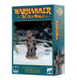 Teal miniature box shown from the front and right side. Its artwork shows an armored dwarf king with a hammer and shield standing on a rune-carved stone in snow; the front reads “WARHAMMER THE OLD WORLD” and “DWARF KING WITH OATHSTONE.”