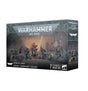 A dark gray-green Warhammer 40,000 box shown from the front and right side, with artwork of armed soldiers in long coats and a banner. The front reads “ASTRA MILITARUM,” “KRIEG COMMAND SQUAD” and “7 CITADEL MINIATURES.”