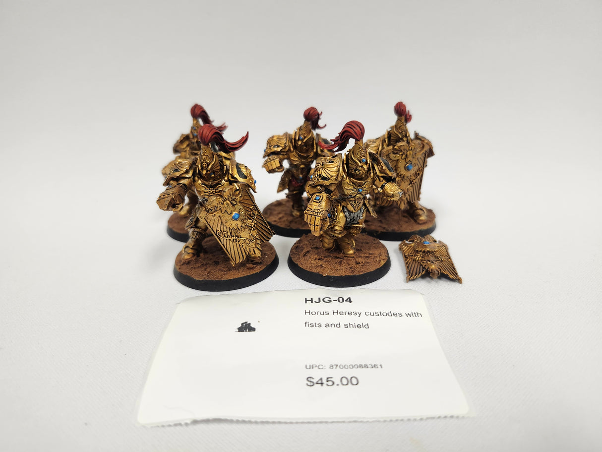 Horus Heresy custodes with fists and shield HJG-04
