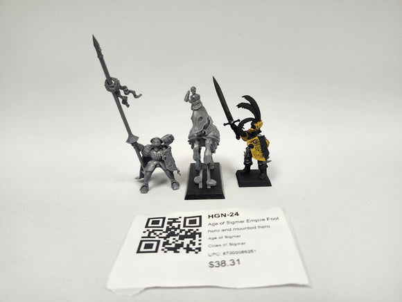 Age of Sigmar Empire Foot hero and mounted hero HGN-24