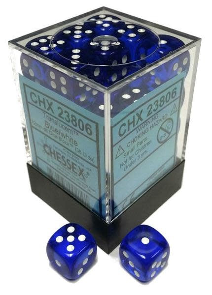 Chessex: Translucent Blue/White Set of 36 D6 Dice