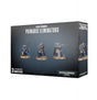 Dark gray Space Marines: Primaris Eliminators miniature box shown from the front and right side, with three blue-armored soldiers holding long rifles pictured across the front. The box reads “PRIMARIS ELIMINATORS,” “3 CITADEL MINIATURES” and “WARHAMMER 40,000.”