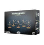 Dark gray Warhammer 40,000 box showing five spiked, armored Drukhari figures with long blades and green accents on the front, with character artwork continuing on the right side. Text reads “WARHAMMER 40,000” and “INCUBI.”