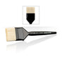 A large scenery brush lies horizontally, with broad cream-colored bristles, a glossy black ferrule and a long tapered black handle marked “SCENERY” and “CITADEL.” An inset above shows a close-up of the bristles and ferrule.