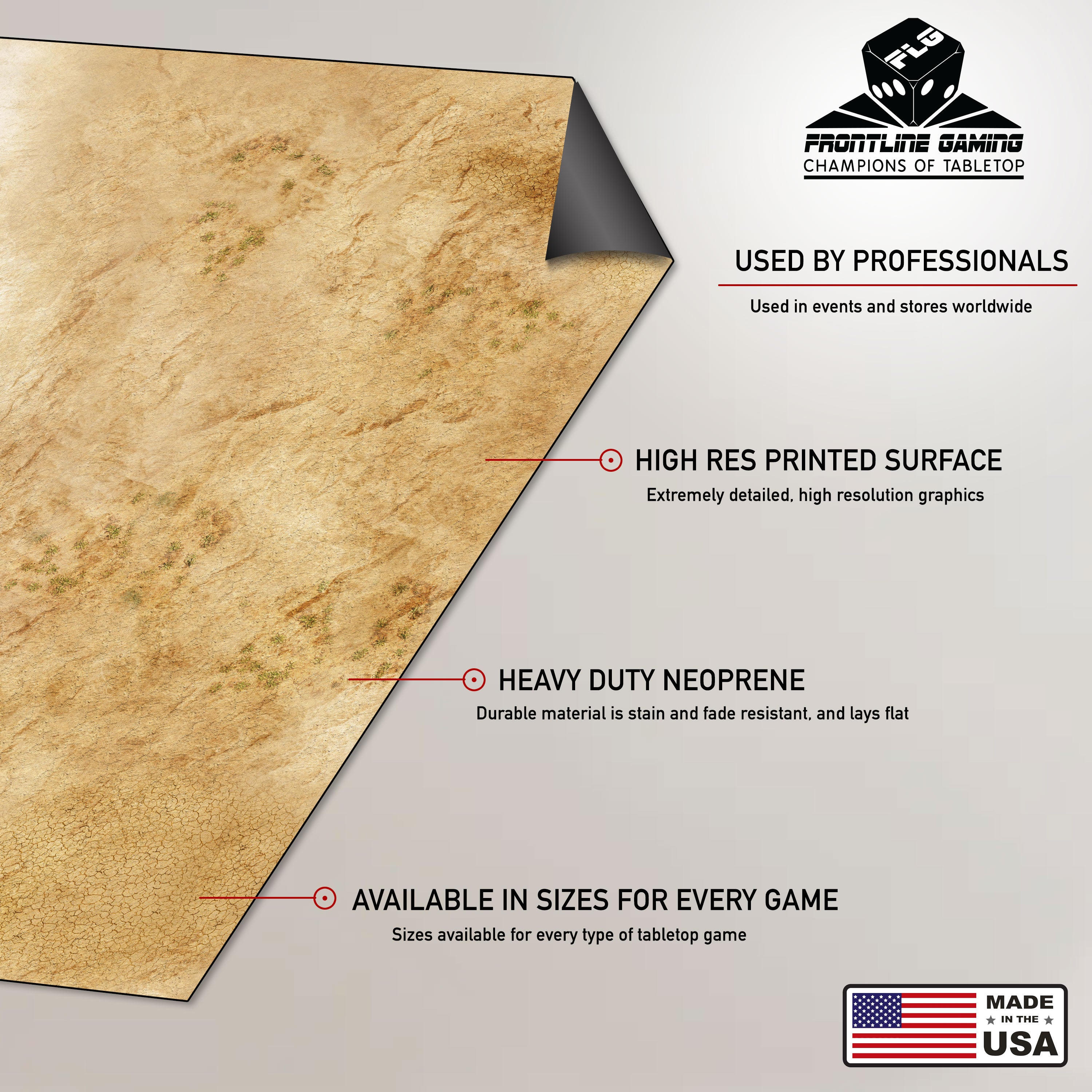 FLG Neoprene Gaming Mats: Badlands 1 | Frontline Gaming