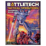 Cover of BattleTech: Tactical Operations, showing a towering blue-gray mech above several red mechs against a fiery orange and purple battlefield. The cover reads “BATTLETECH” and “TACTICAL OPERATIONS: ADVANCED RULES.”