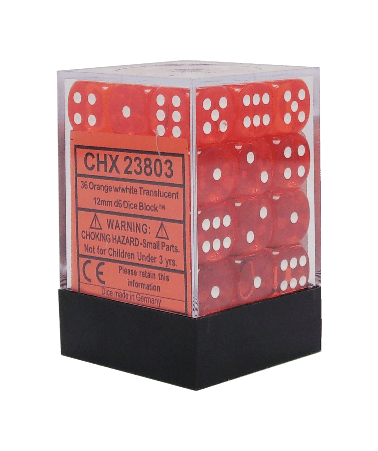 Chessex: Translucent Orange/White Set of 36 D6 Dice