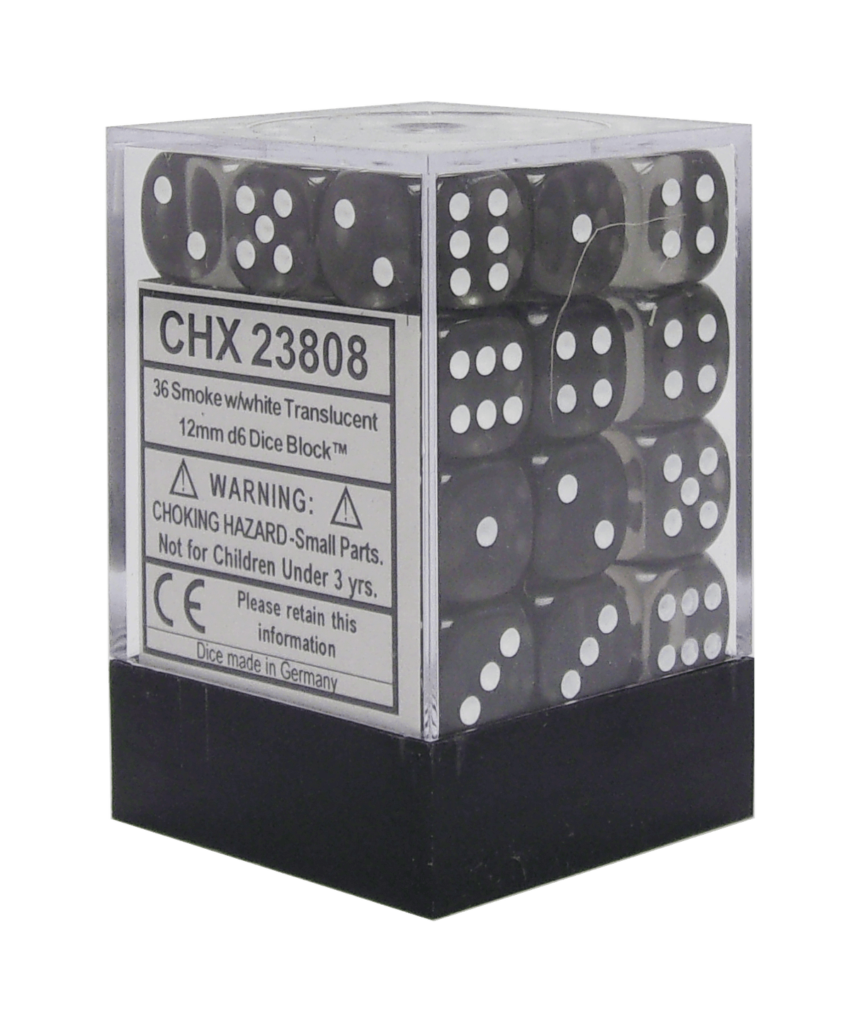 Chessex: Translucent Smoke/White Set of 36 D6 Dice