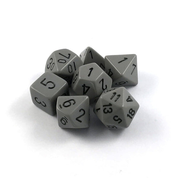 Chessex: Opaque Dark Grey/Black Polyhedral 7-Die Set
