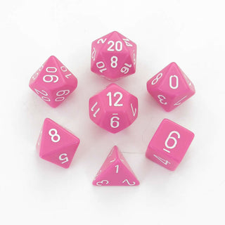 Chessex: Opaque Pink/White Polyhedral 7-Die Set
