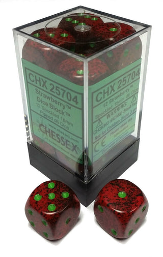 Chessex: Speckled Strawberry Set of 12 D6 Dice