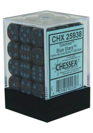 Chessex: Speckled Blue Stars Set of 36 d6 Dice