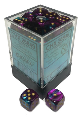 Chessex: Gemini Purple-Teal/Gold Set of 36 D6 Dice