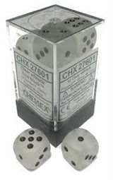 Chessex: Frost Clear/Black Set of 12 D6 Dice