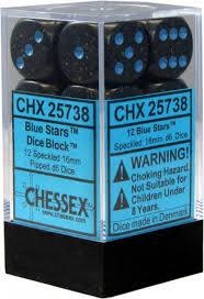 Chessex: Speckled Blue Stars Set of 12 d6 Dice