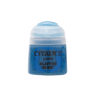 A small blue paint pot with a pale blue flip-top lid, shown upright against a white background. Its front label reads “CITADEL,” “LAYER,” and “ALAITOC BLUE.”