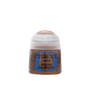A small paint pot with a white flip-top lid and a brown-and-blue label, shown upright from the front. The label reads “CITADEL,” “LAYER,” and “BRASS SCORPION.”