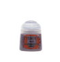 A small Citadel paint pot with a translucent white cap and muted lavender-gray paint visible inside. The orange-and-gray label reads “CITADEL,” “BASE,” and “DAEMONETTE HIDE.”