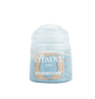 A small squat paint pot with a white ridged cap and a light blue label featuring a tan shield graphic. The label reads “CITADEL,” “DRY,” and “STORMFANG.”