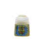 A small squat paint pot with an olive-green body, white ridged cap and blue splash graphic on the label. The label reads “CITADEL,” “LAYER” and “ELYSIAN GREEN.”