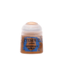A small paint pot with a translucent white flip-top lid and a blue-and-gold splatter label. The label reads “CITADEL,” “LAYER,” and “GEHENNA’S GOLD.”