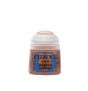 Front view of a small Citadel paint pot with a white cap and copper-brown contents visible through the lower container. Its blue-and-copper label reads “CITADEL,” “LAYER,” and “HASHUT COPPER.”