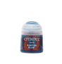 A small pot of dark blue paint with a white cap, shown upright against a plain background. Its red-and-blue label reads “CITADEL,” “BASE,” and “KANTOR BLUE.”