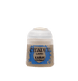 A small paint pot with a white flip-top lid and beige paint visible through the lower container. Its blue-and-tan label reads “CITADEL,” “LAYER,” and “KARAK STONE.”