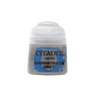 Front view of a small grey paint pot with a rounded white cap and a blue-and-grey label. The label reads “CITADEL,” “LAYER,” and “ADMINISTRATUM GREY.”