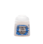 A small pale off-white paint pot with a rounded white lid, shown upright against a plain background. Its blue label reads “CITADEL,” “LAYER,” and “PALLID WYCH FLESH.”