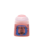A small paint pot with a pale pink cap and a coral-pink label featuring a blue splash graphic. The label reads “CITADEL,” “LAYER,” and “PINK HORROR.”