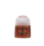 Small squat pot of reddish-brown miniature paint with a pale gray-white flip-top lid and orange-red label. The front reads “CITADEL,” “BASE” and “SCREAMING BELL.”